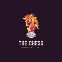 cabeça cavalo peludo gradiente logotipo Projeto com colorida estilo para a xadrez, esporte, Fazenda cavalo logotipo modelo ilustração vetor