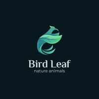 verde pássaros natureza logotipo Projeto ilustração com folha gráfico elemento Projeto conceito ou beija Flor vetor logotipo modelo