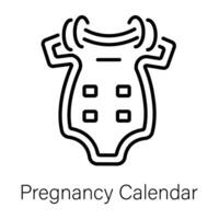 na moda gravidez calendário vetor