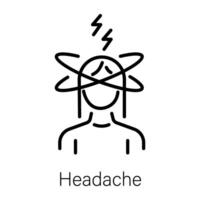 conceitos de dor de cabeça na moda vetor