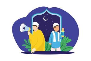 Ramadã kareem plano Projeto ilustração vetor