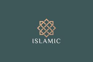 islâmico geométrico linear logotipo minimalista luxo marca identidade placa símbolo vetor