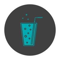 ícone de cor de glifo de limonada. copo de refrigerante com canudo. símbolo de silhueta em fundo preto. espaço negativo. ilustração vetorial vetor