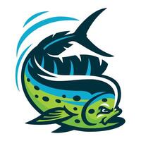 dorado peixe mascote logotipo ilustração vetor