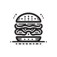 simples Preto e branco Hamburger logotipo vetor