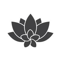 ícone de glifo de flores de salão de spa. símbolo da silhueta. aromaterapia lótus e plumeria. espaço negativo. ilustração isolada do vetor