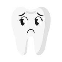 vector cartoon personagens fofinhos tristes de dente.