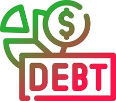 design de ícone criativo de dívida vetor