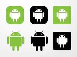 coleção de ícones verdes do sistema operacional Android vetor