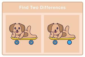 personagem de desenho animado de cachorro bonito. encontrar diferenças. jogo educativo para crianças. ilustração vetorial de desenho animado vetor
