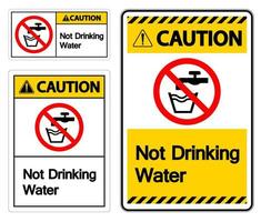 aviso não beber água signo vetor