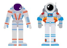 dois astronautas em uma ilustração vetorial brilhante de estilo simples vetor