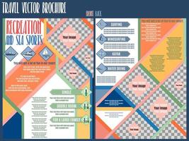 brochura de uma empresa turística sobre desportos náuticos vetor