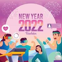 Resolução de meta do corpo de 2022 para o ano novo vetor