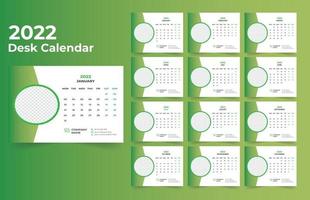 design de calendário de mesa 2022 vetor