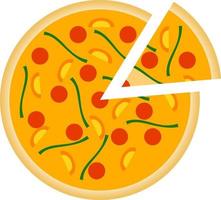 ícone de pizza colorida por vetor