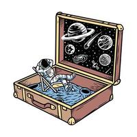 ilustração do universo em uma mala