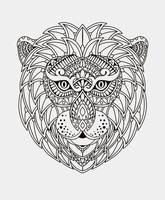 ilustração vetorial livro para colorir cabeça de leão vetor