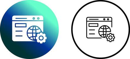 ícone de vetor de configuração do navegador