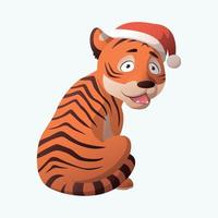 tigre festivo - símbolo do ano novo 2022 - vetor