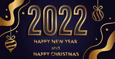 feliz ano novo 2022, feriado de natal, banner da web para publicidade - vetor