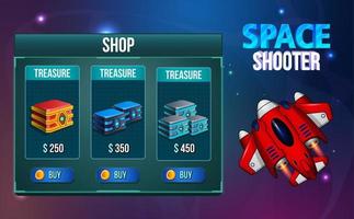 space shooter game ui menu popups sci fi theme vetor