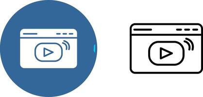 ícone de vetor de streaming de vídeo