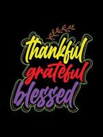 feliz Ação de Graças design, tipografia lettering citação Thanksgiving t-shirt design. vetor