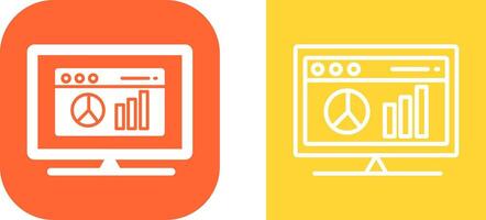 ícone de vetor de estatísticas de página da web