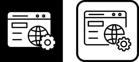 ícone de vetor de configuração do navegador
