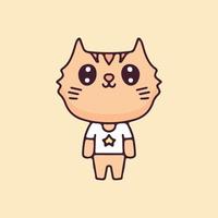 personagem de desenho animado do gato kawaii. perfeito para crianças do berçário, cartão, menina do chá de bebê, design de tecido. vetor