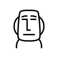 ícone da linha moai vetor
