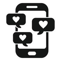 Smartphone conteúdo curtidas ícone simples vetor. conectados procurar vetor