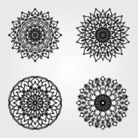 definir elementos de decoração de arte de mandala de padrão circular vetor