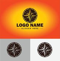 bússola logotipo ícone vetor arte gráficos para o negócio marca aplicativo ícone direção bússola logotipo modelo