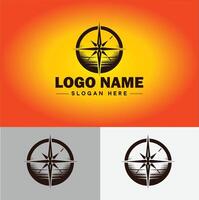 bússola logotipo ícone vetor arte gráficos para o negócio marca aplicativo ícone direção bússola logotipo modelo