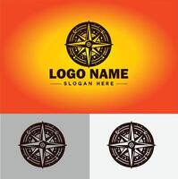 bússola logotipo ícone vetor arte gráficos para o negócio marca aplicativo ícone direção bússola logotipo modelo