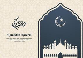 islâmico fundo cumprimento cartão Projeto com simples mesquita enfeites vetor