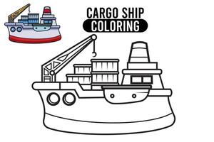 coloração página esboço do desenho animado carga enviar. profissional transporte. coloração livro para crianças. esboço vetor ilustração isolado em branco