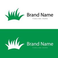 Fazenda ilustração verde Relva logotipo Projeto simples natural Relva vetor modelo