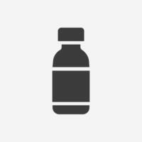 médico pílulas garrafa ícone vetor. medicamento, comprimido, medicamento, cápsula, farmacia, medicamento, saúde, tratamento, prescrição símbolo placa vetor