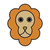 Ilustração em vetor de rosto de leão bonito dos desenhos animados