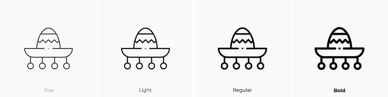 mexicano ícone. afinar, luz, regular e negrito estilo Projeto isolado em branco fundo vetor