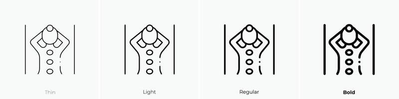 massagem ícone. afinar, luz, regular e negrito estilo Projeto isolado em branco fundo vetor