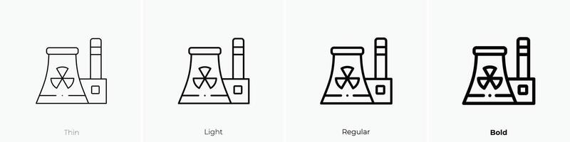 nuclear plantar ícone. afinar, luz, regular e negrito estilo Projeto isolado em branco fundo vetor