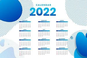 modelo de calendário mensal para 2022 anos. semana começa no domingo. calendário de parede em estilo minimalista. vetor