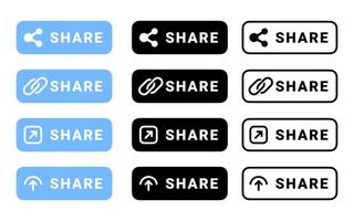 compartilhar botões definir. vetor ícones