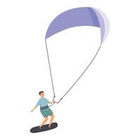 kitesurf equipamento ícone desenho animado vetor. estilo livre açao vetor
