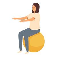 ginástica bola exercício ícone desenho animado vetor. massagem terapia vetor