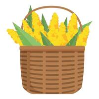 amarelo cor flor cesta ícone desenho animado vetor. botânica estação vetor